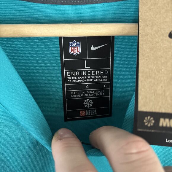 Nike Engineered Miami Dolphins Dan Marino #13 Jersey Aqua Teal Size Large NWT - Picture 5 of 7
